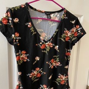 black floral t shirt